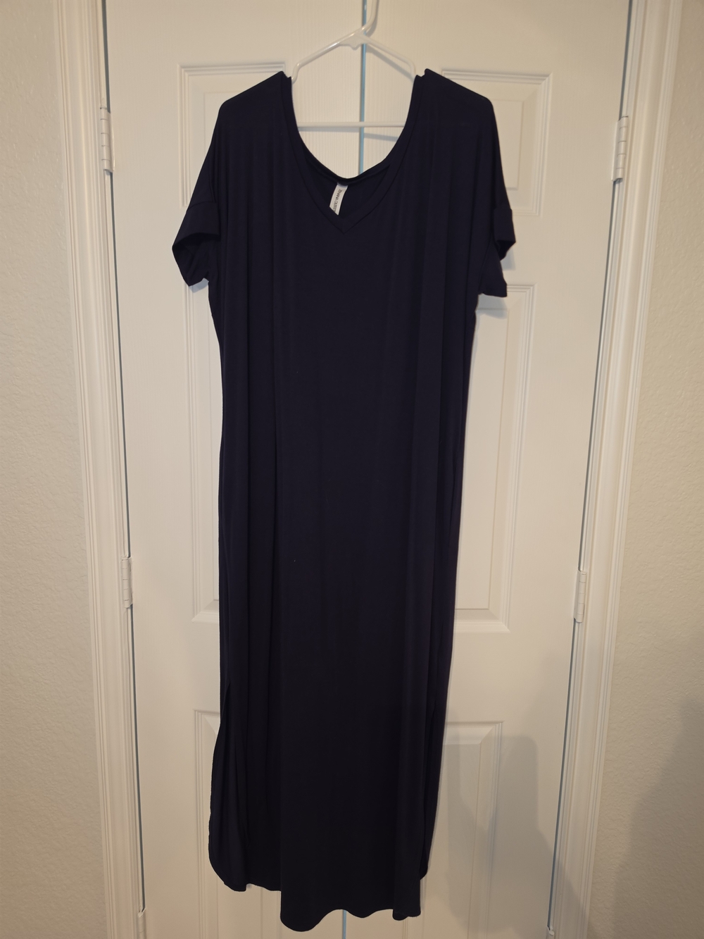 Zenana Outfitters Navy V-Neck Maxi Dress